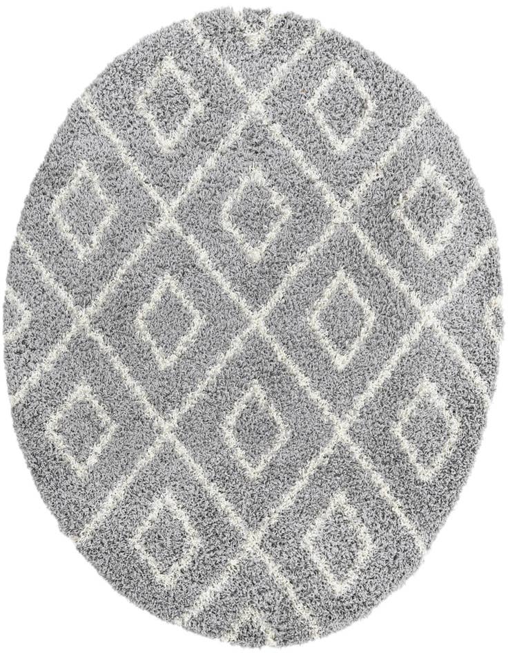 Detail image of  5' 3 x 5' 3 Lattice Shag Round Rug