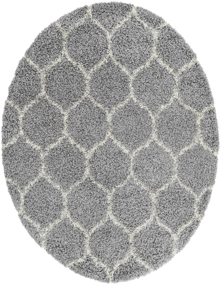 Detail image of  5' 3 x 5' 3 Lattice Shag Round Rug