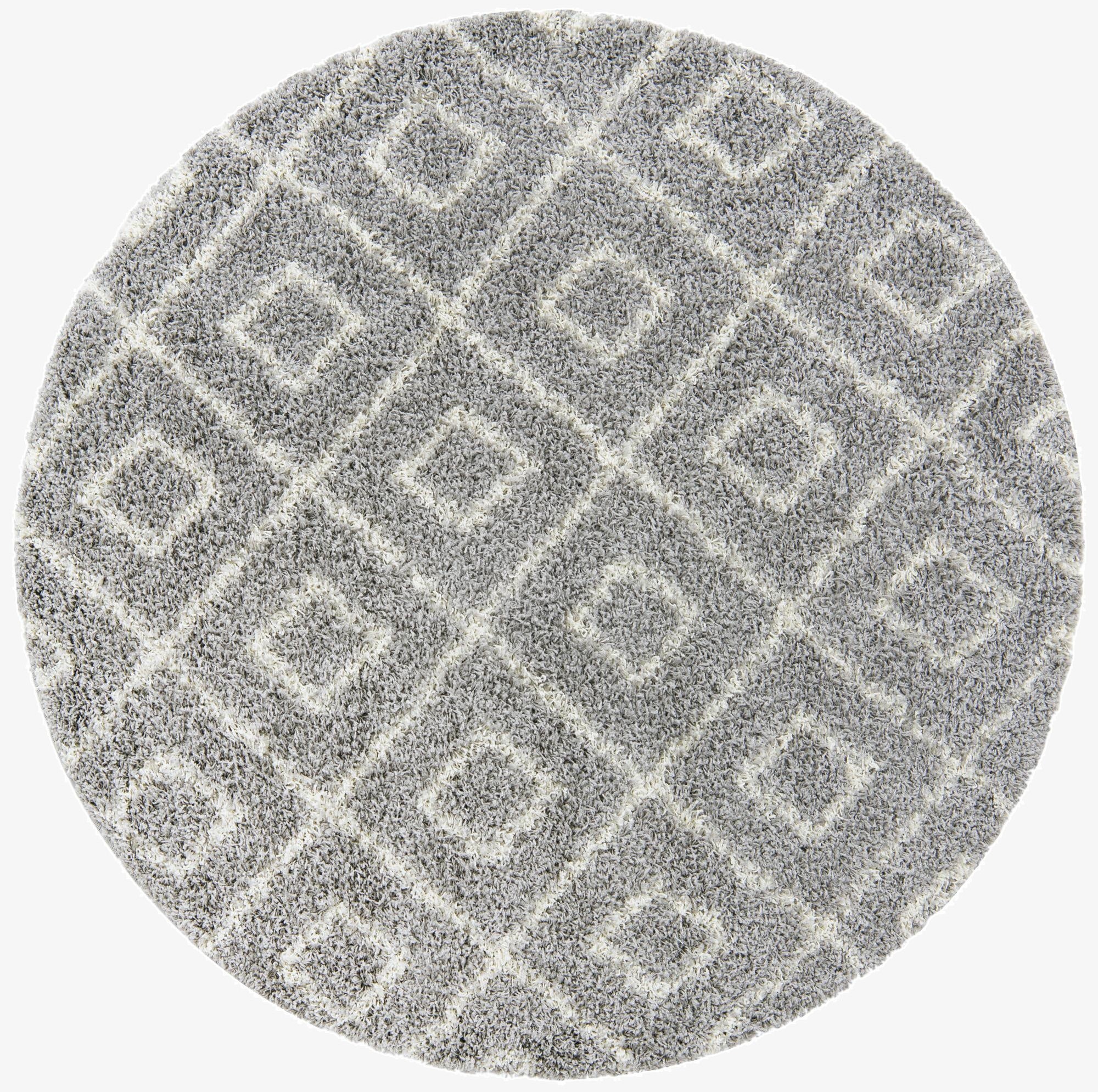  6' x 6' Lattice Shag Round Rug