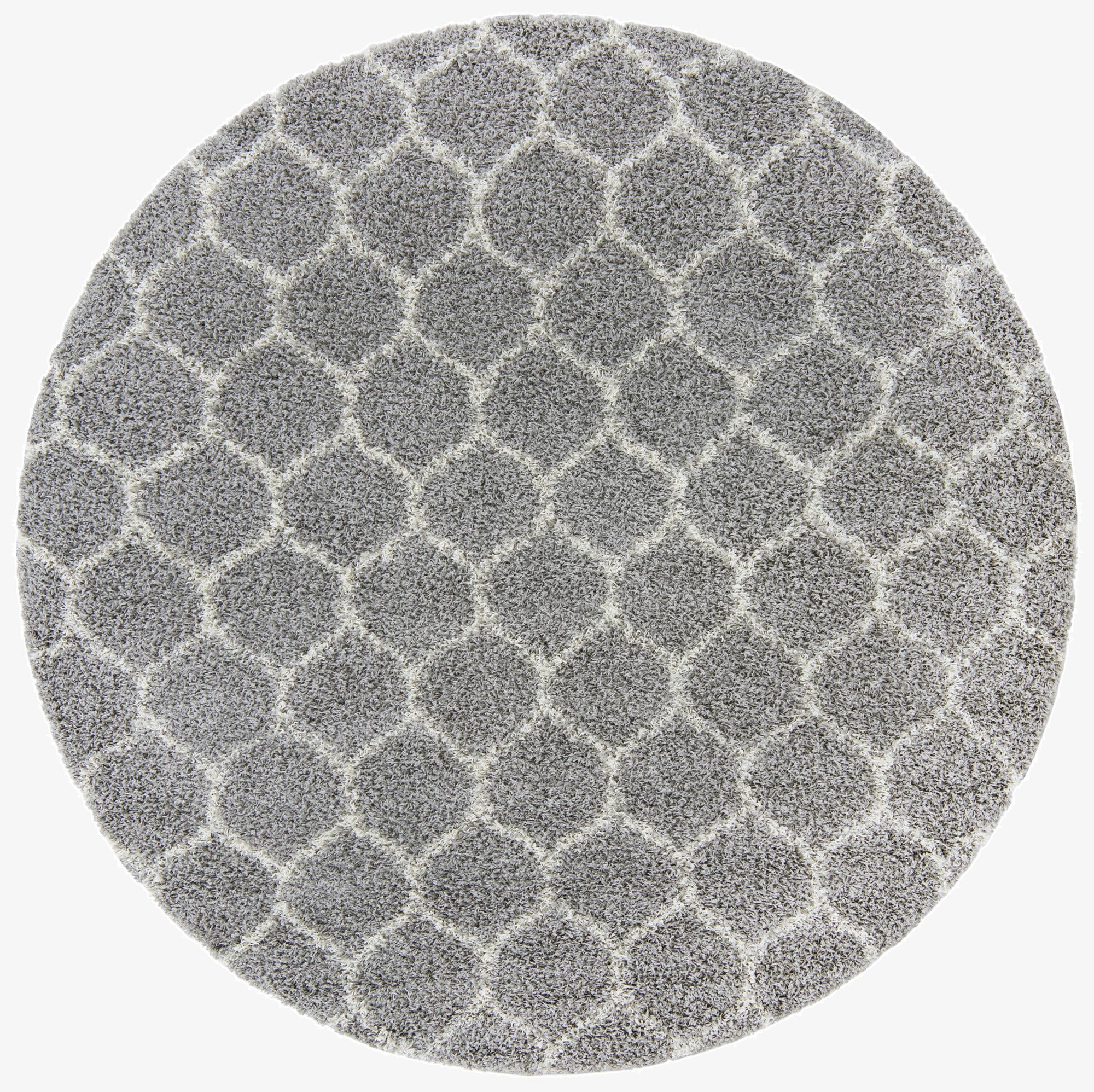  7' 10 x 7' 10 Lattice Shag Round Rug