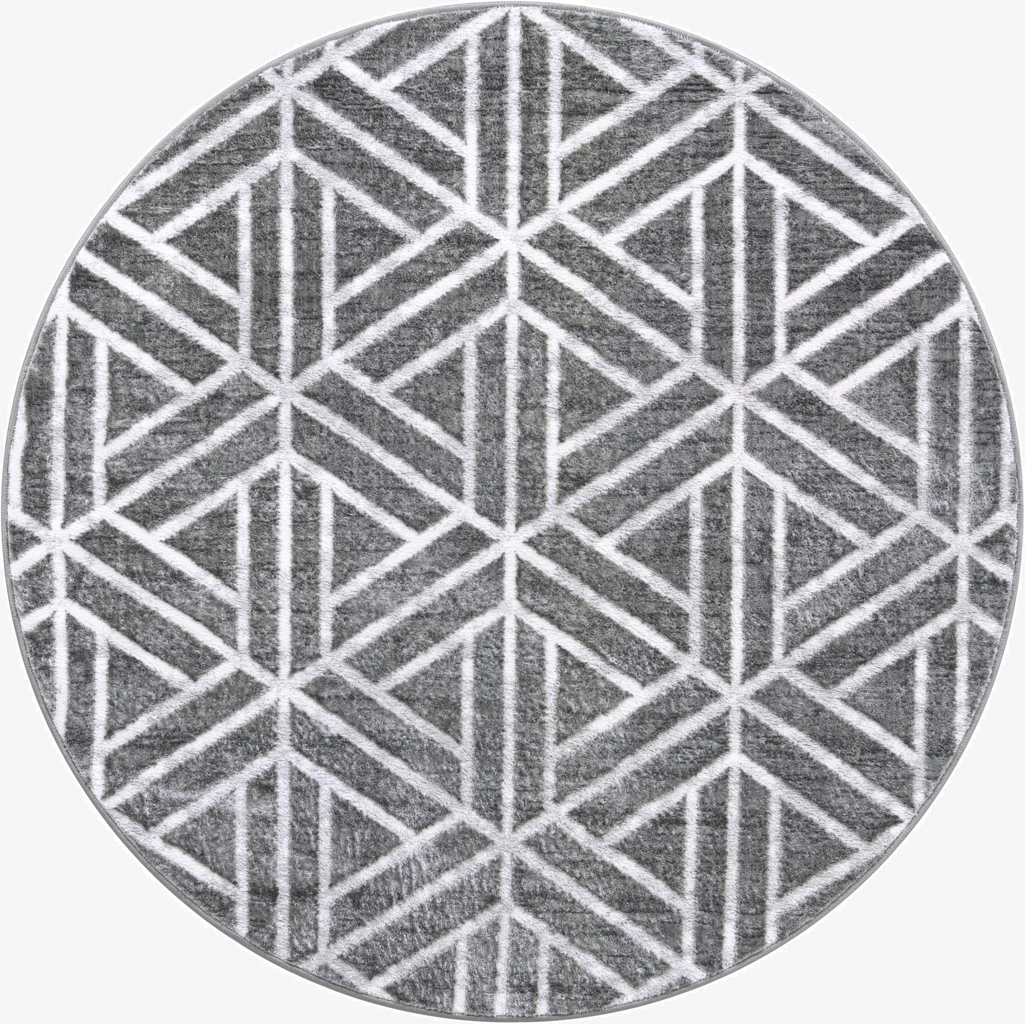  5' x 5' Lattice Trellis Round Rug