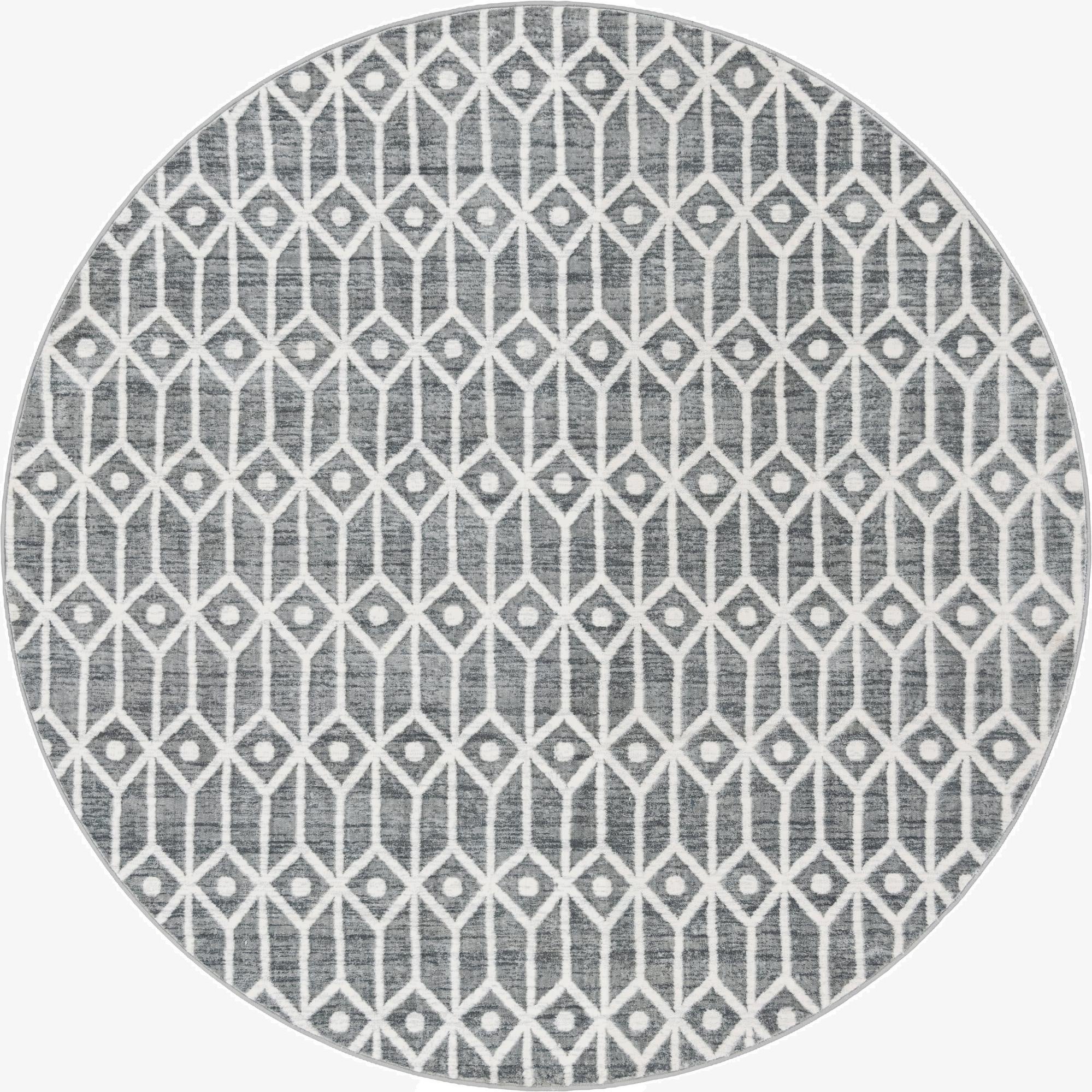  8' x 8' Lattice Trellis Round Rug