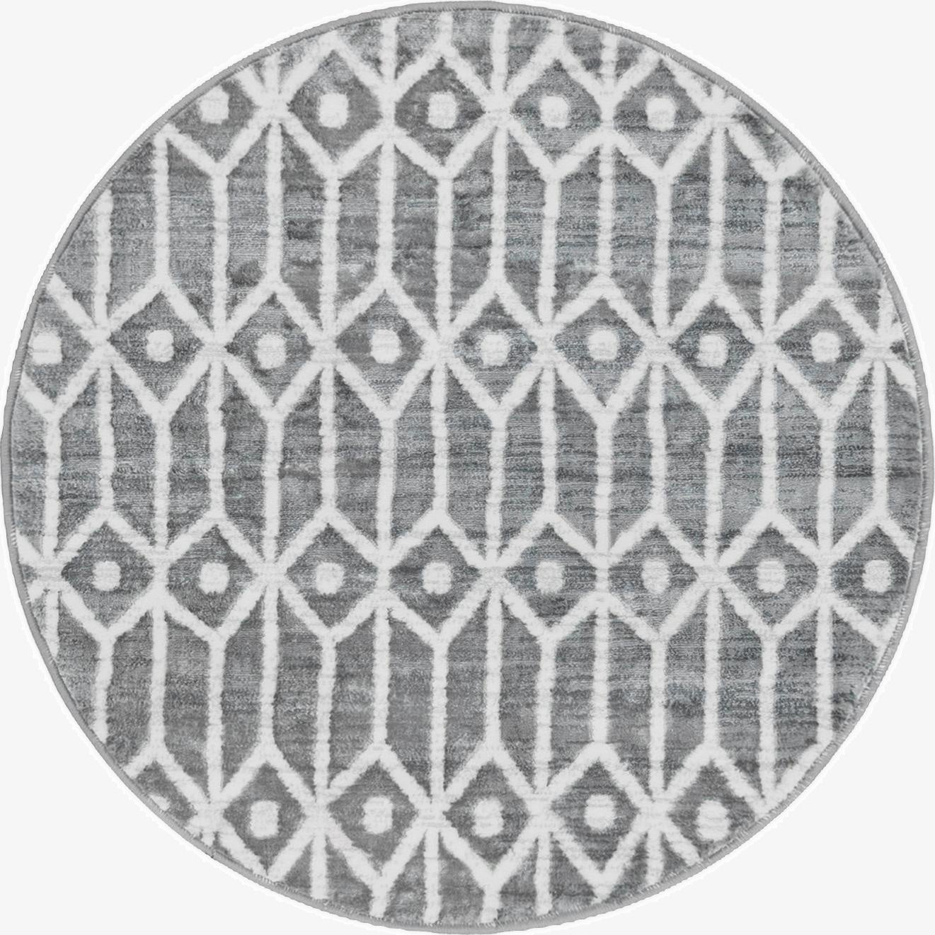  3' 3 x 3' 3 Lattice Trellis Round Rug