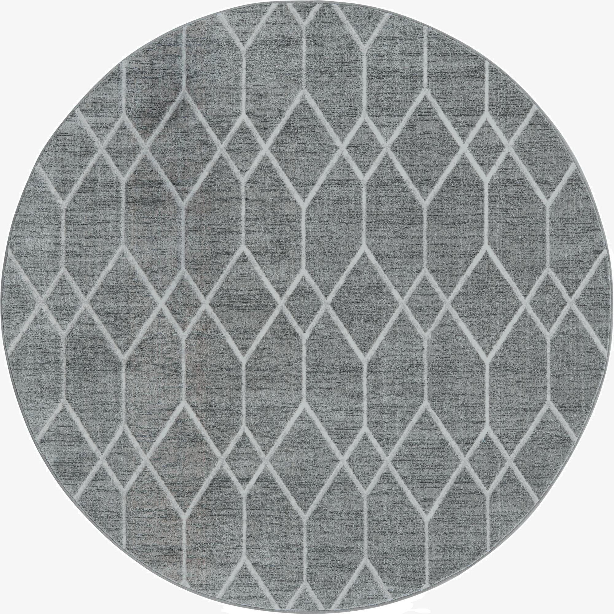  7' x 7' Lattice Trellis Round Rug