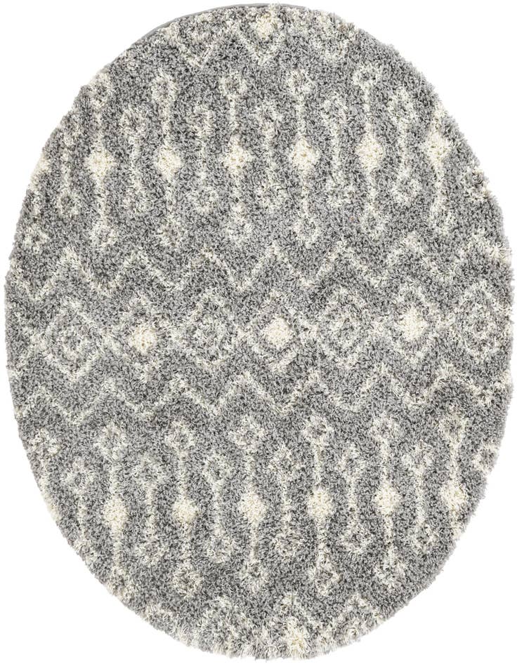 Detail image of  5' 3 x 5' 3 Moroccan Trellis Shag Round Rug