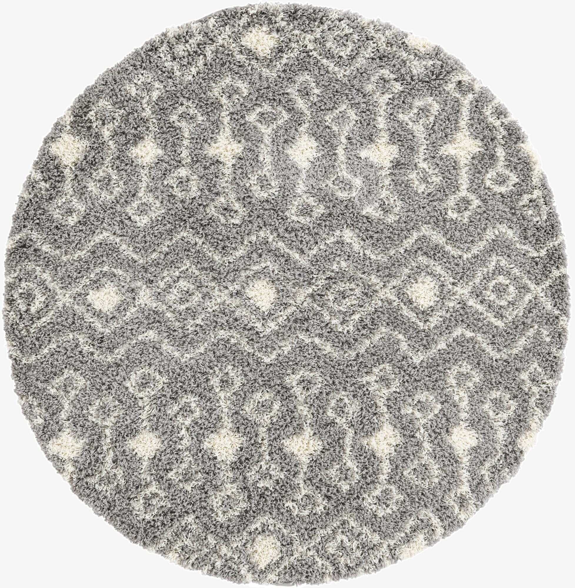  6' x 6' Moroccan Trellis Shag Round Rug