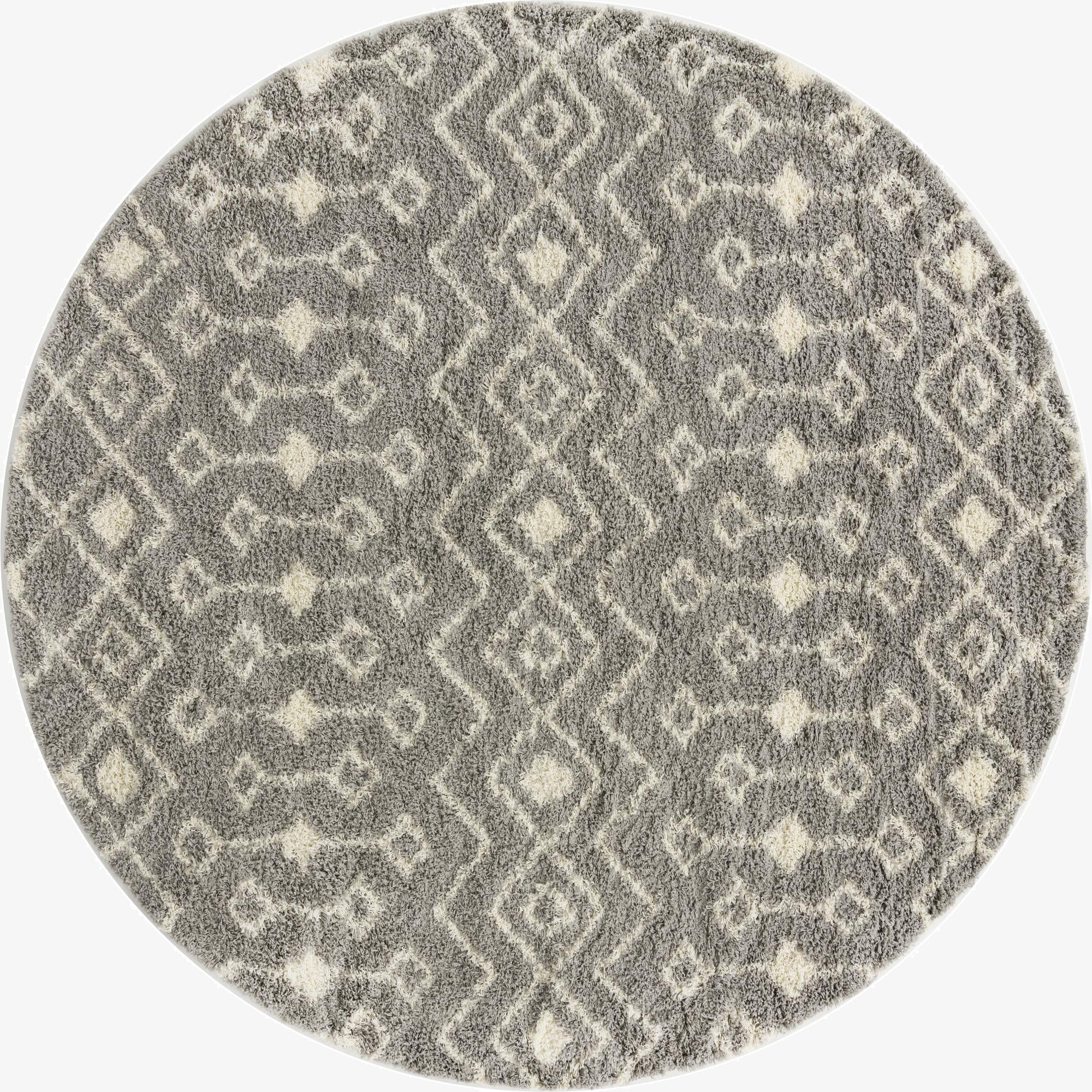  10' x 10' Moroccan Trellis Shag Round Rug