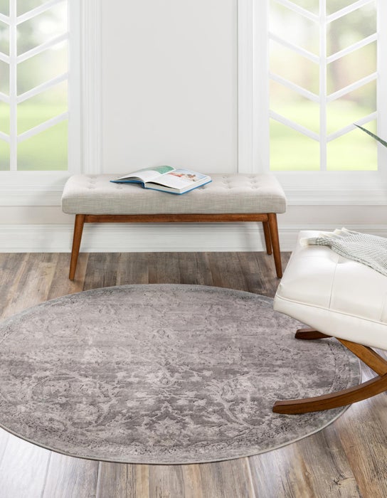 Gray 7' 10 x 7' 10 Boston Round Rug | Rugs.com