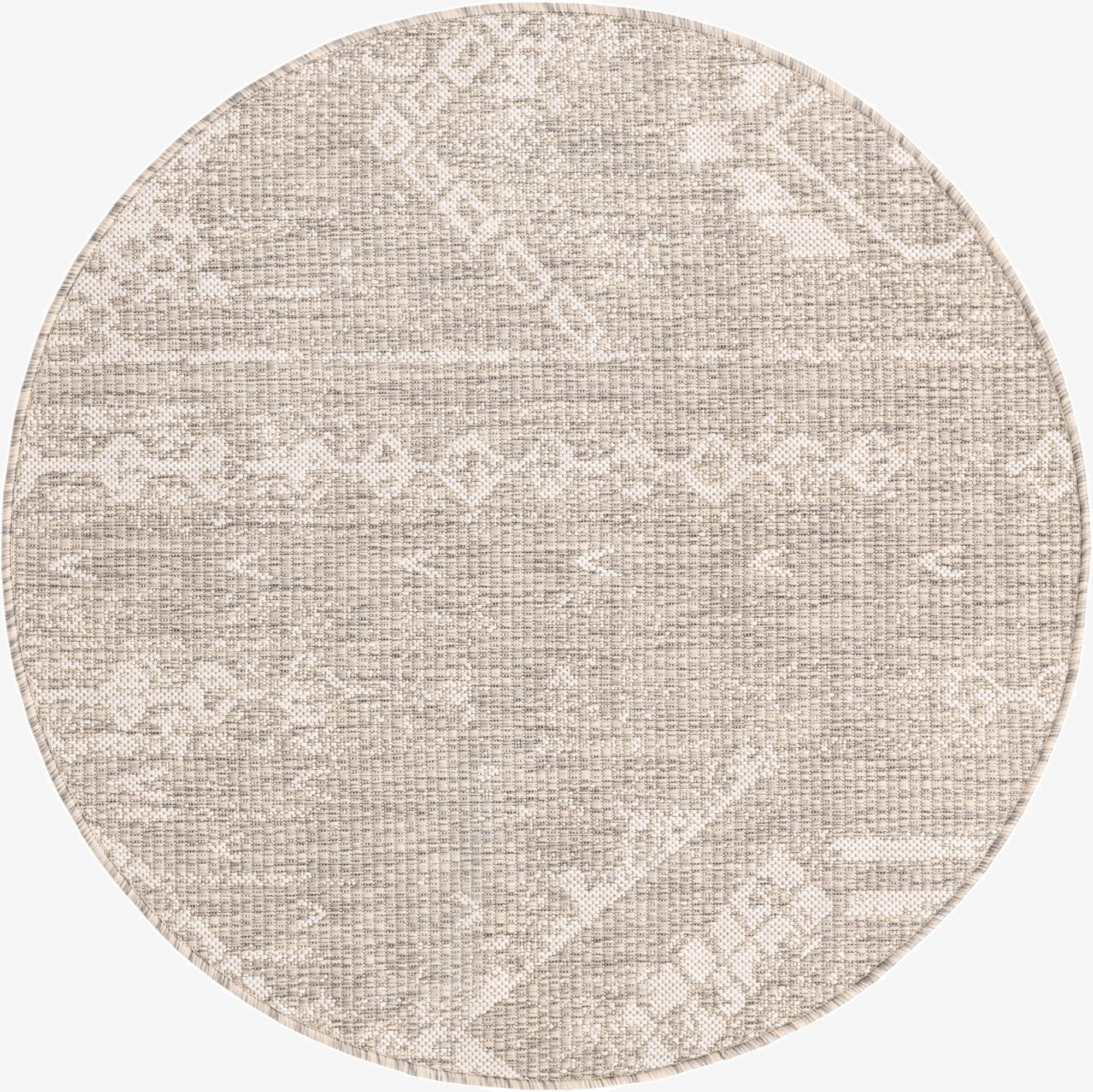  3' x 3'  Washable Bohemian Indoor / Outdoor Round Rug