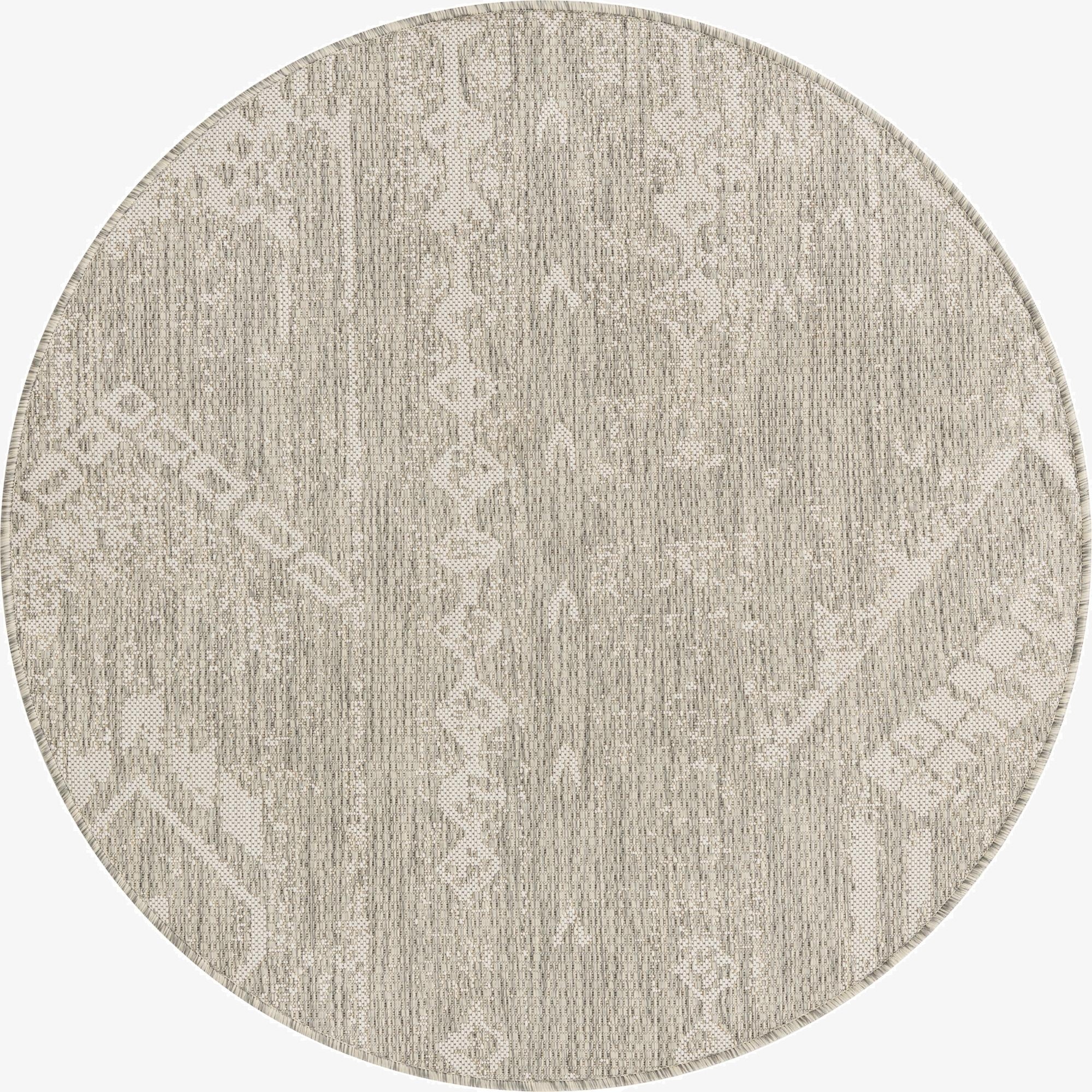  4' x 4'  Washable Bohemian Indoor / Outdoor Round Rug