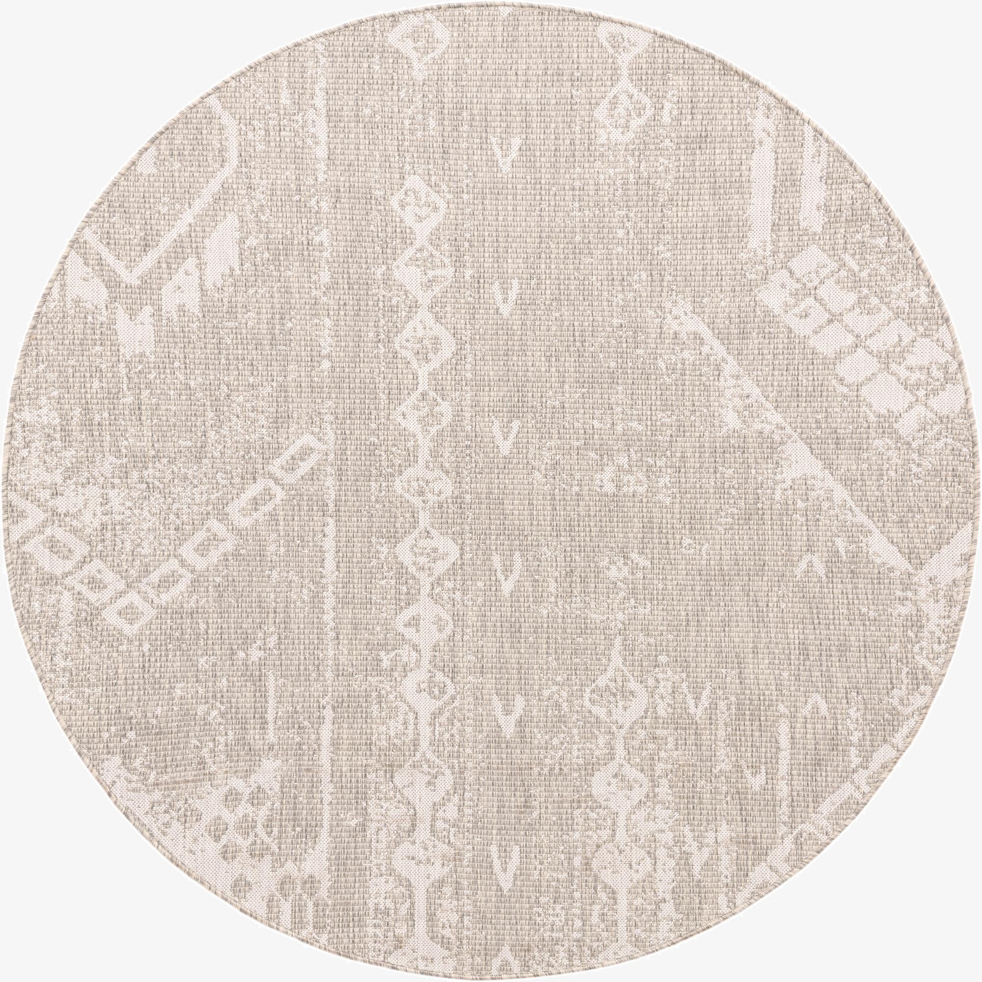  6' x 6'  Washable Bohemian Indoor / Outdoor Round Rug