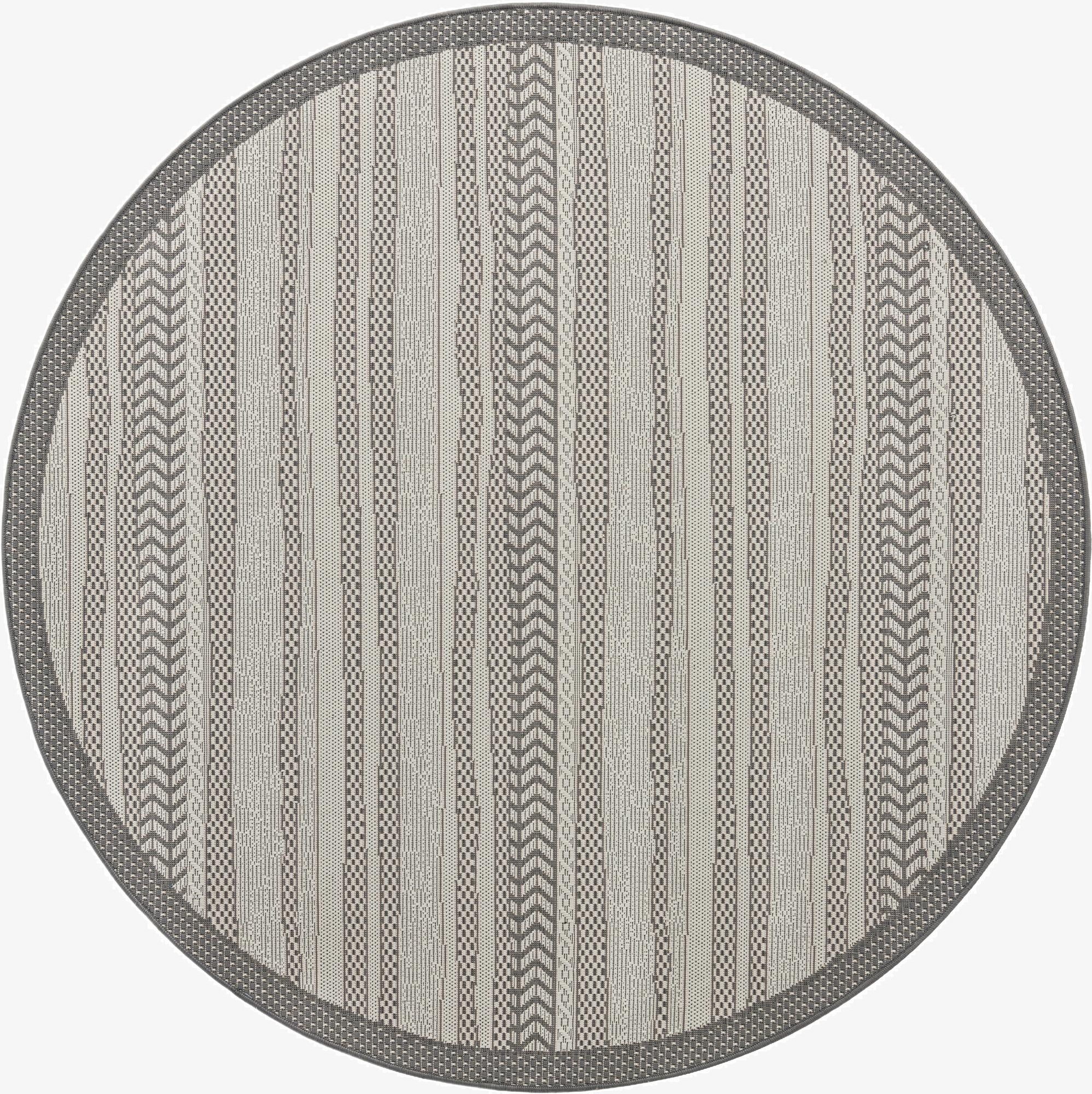  6' x 6'  Washable Border Indoor / Outdoor Round Rug