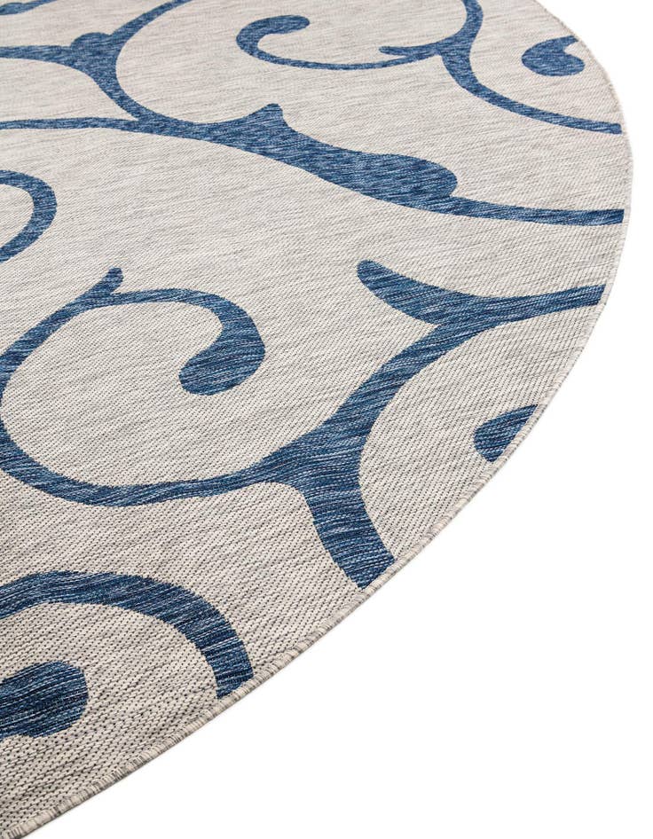 Detail image of  13' x 13'  Washable Botanical Indoor / Outdoor Round Rug