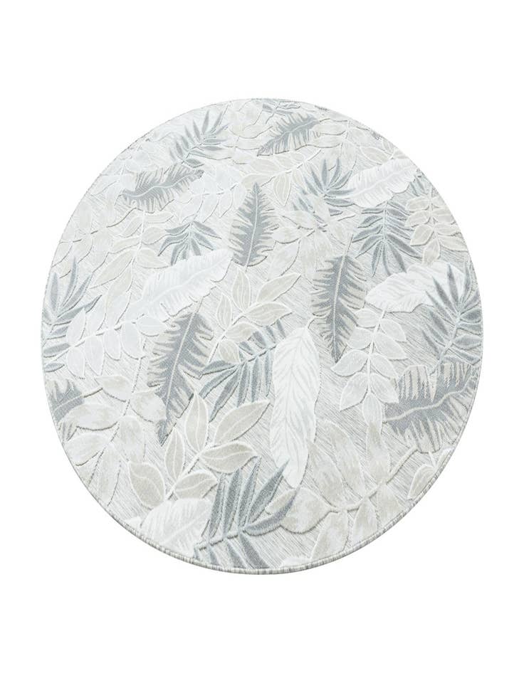 Detail image of  8' 2 x 8' 2  Washable Botanical Indoor / Outdoor Round Rug