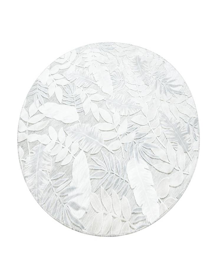 Detail image of  8' 2 x 8' 2  Washable Botanical Indoor / Outdoor Round Rug