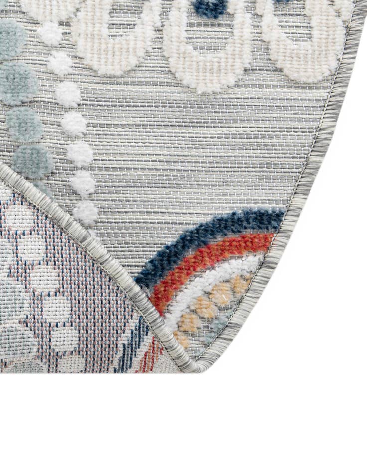 Detail image of  8' 2 x 8' 2  Washable Botanical Indoor / Outdoor Round Rug