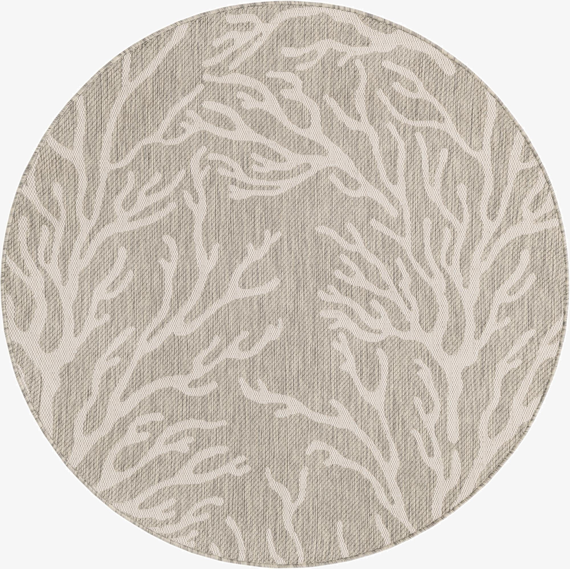  5' 3 x 5' 3  Washable Coastal Indoor / Outdoor Round Rug