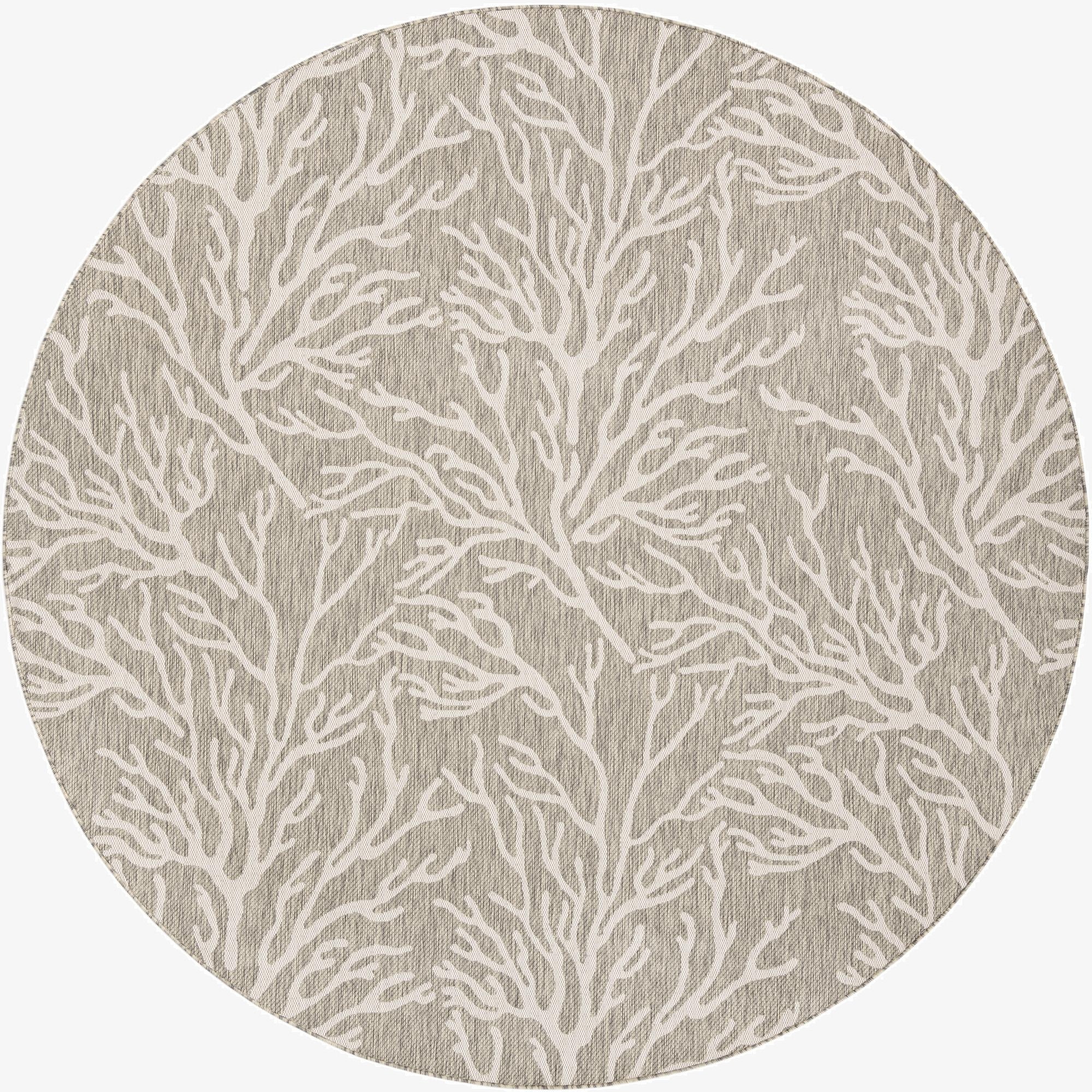  10' x 10'  Washable Coastal Indoor / Outdoor Round Rug