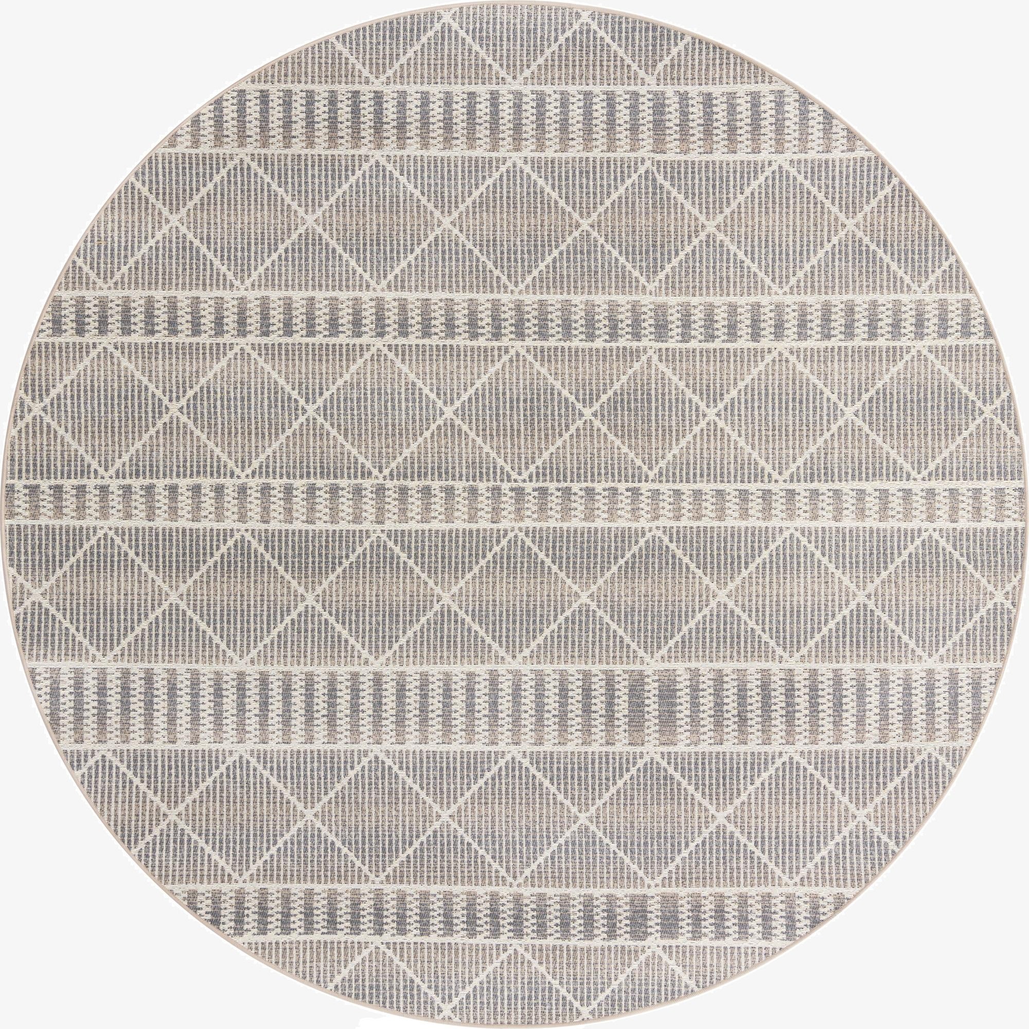  7' 10 x 7' 10  Washable Lattice Indoor / Outdoor Round Rug