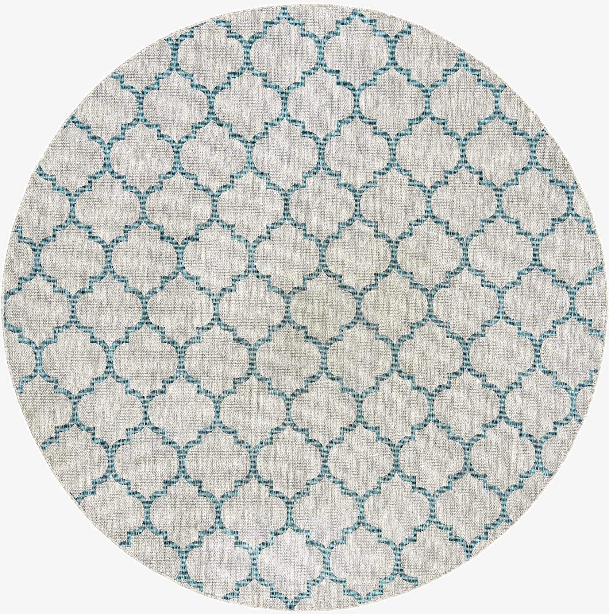  10' 8 x 10' 8  Washable Lattice Indoor / Outdoor Round Rug