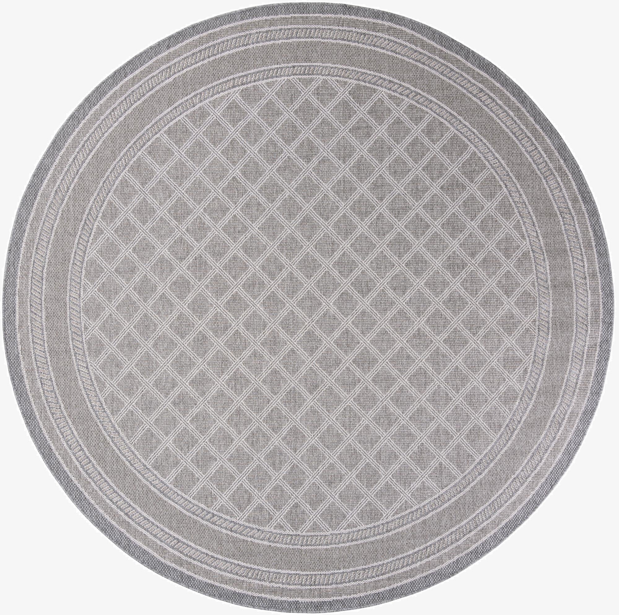 Primary image  10' x 10'  Washable Lattice Indoor / Outdoor Round Rug