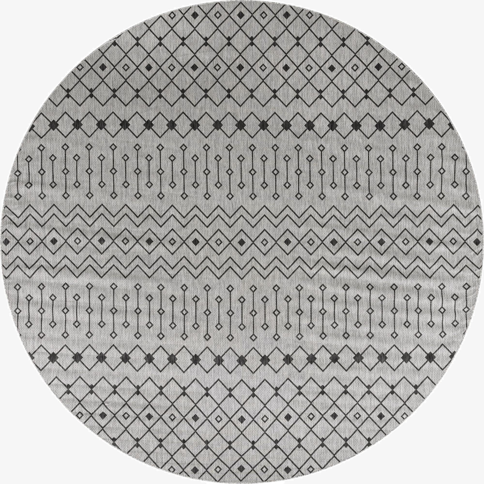  13' x 13'  Washable Lattice Indoor / Outdoor Round Rug