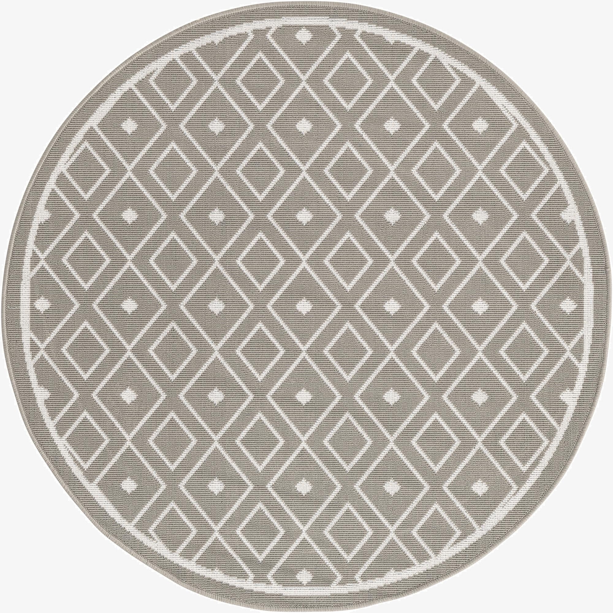  4' x 4'  Washable Lattice Indoor / Outdoor Round Rug
