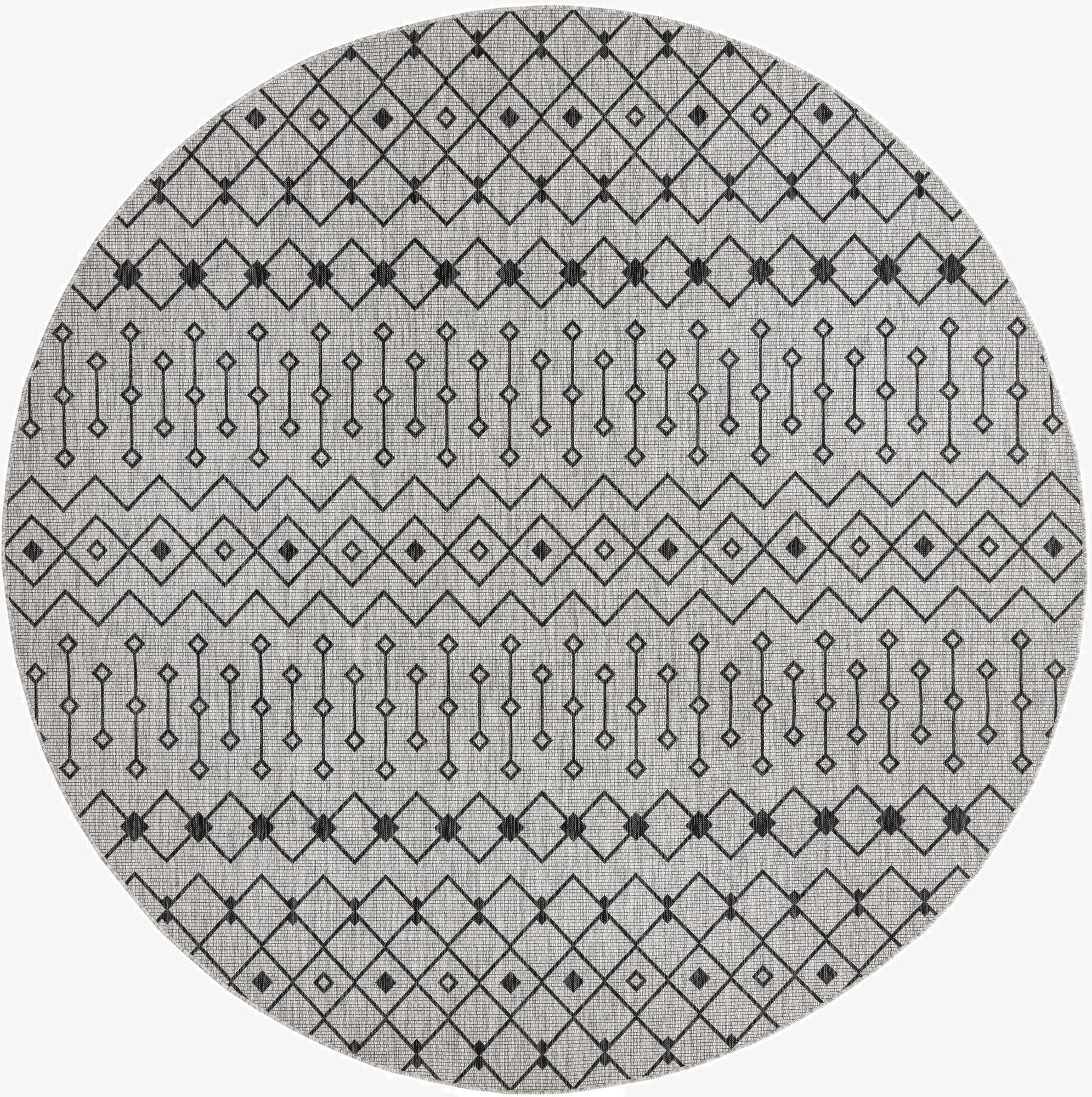  10' 8 x 10' 8  Washable Lattice Indoor / Outdoor Round Rug