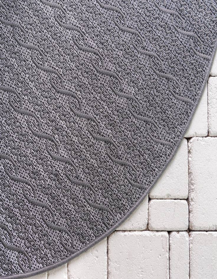 Detail image of  6' x 6'  Washable Modern Indoor / Outdoor Round Rug