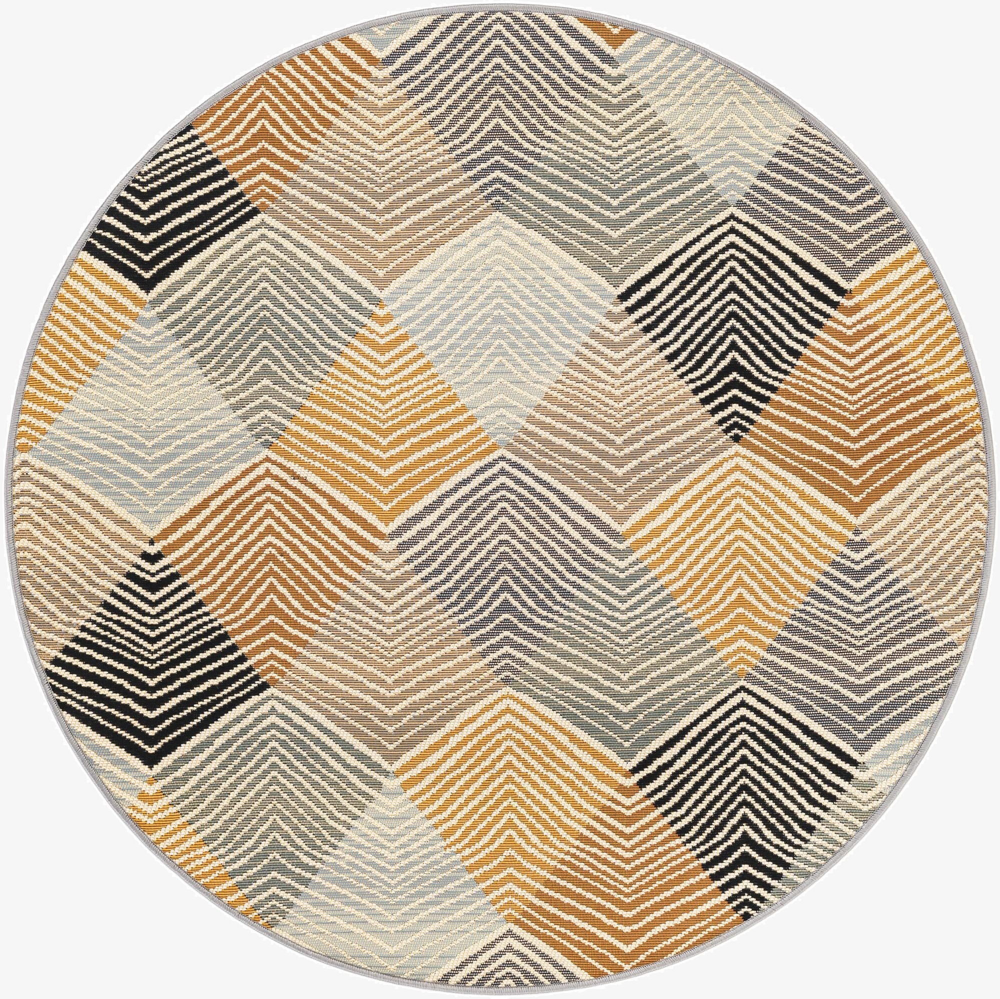  4' x 4'  Washable Modern Indoor / Outdoor Round Rug