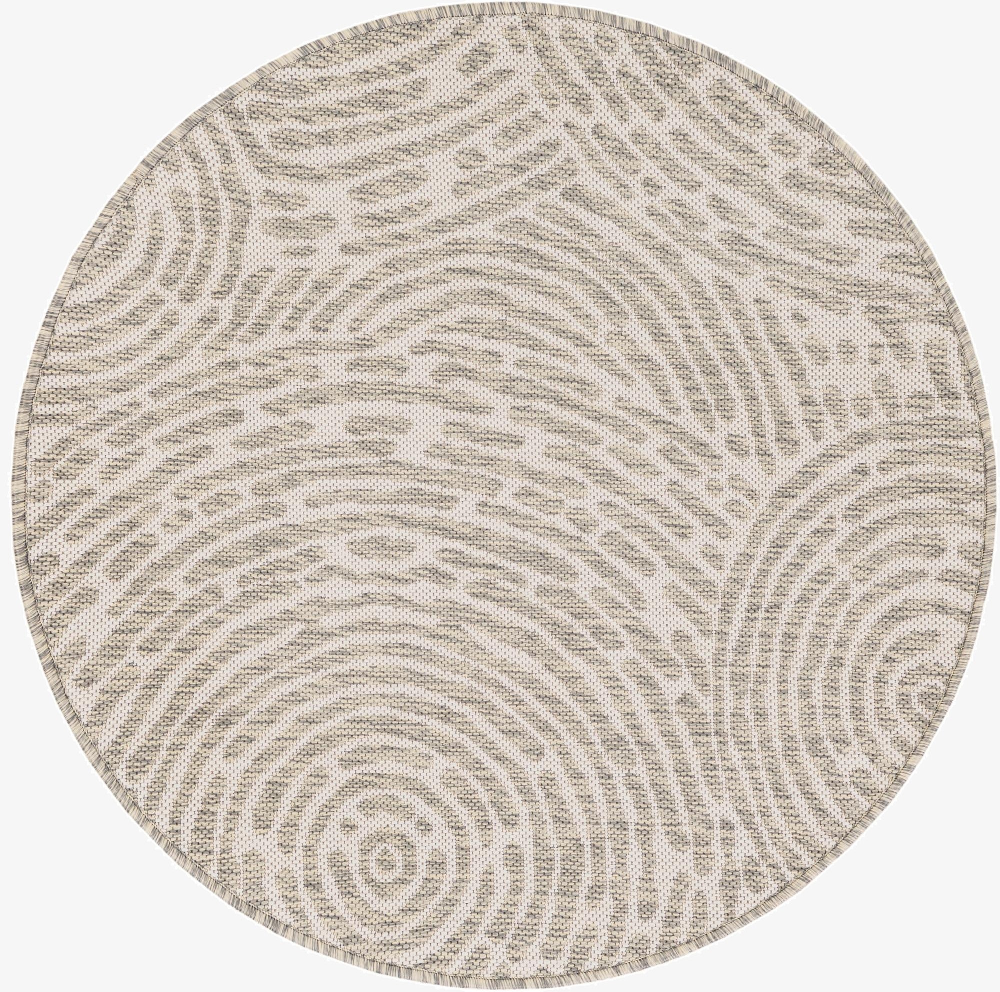  3' x 3'  Washable Modern Indoor / Outdoor Round Rug