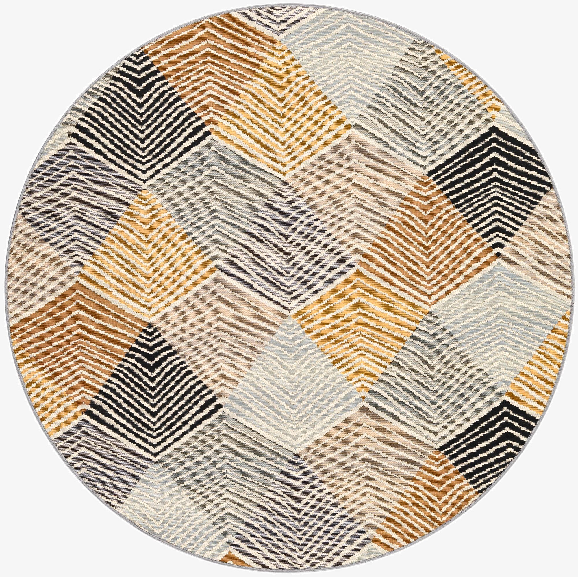  5' x 5'  Washable Modern Indoor / Outdoor Round Rug