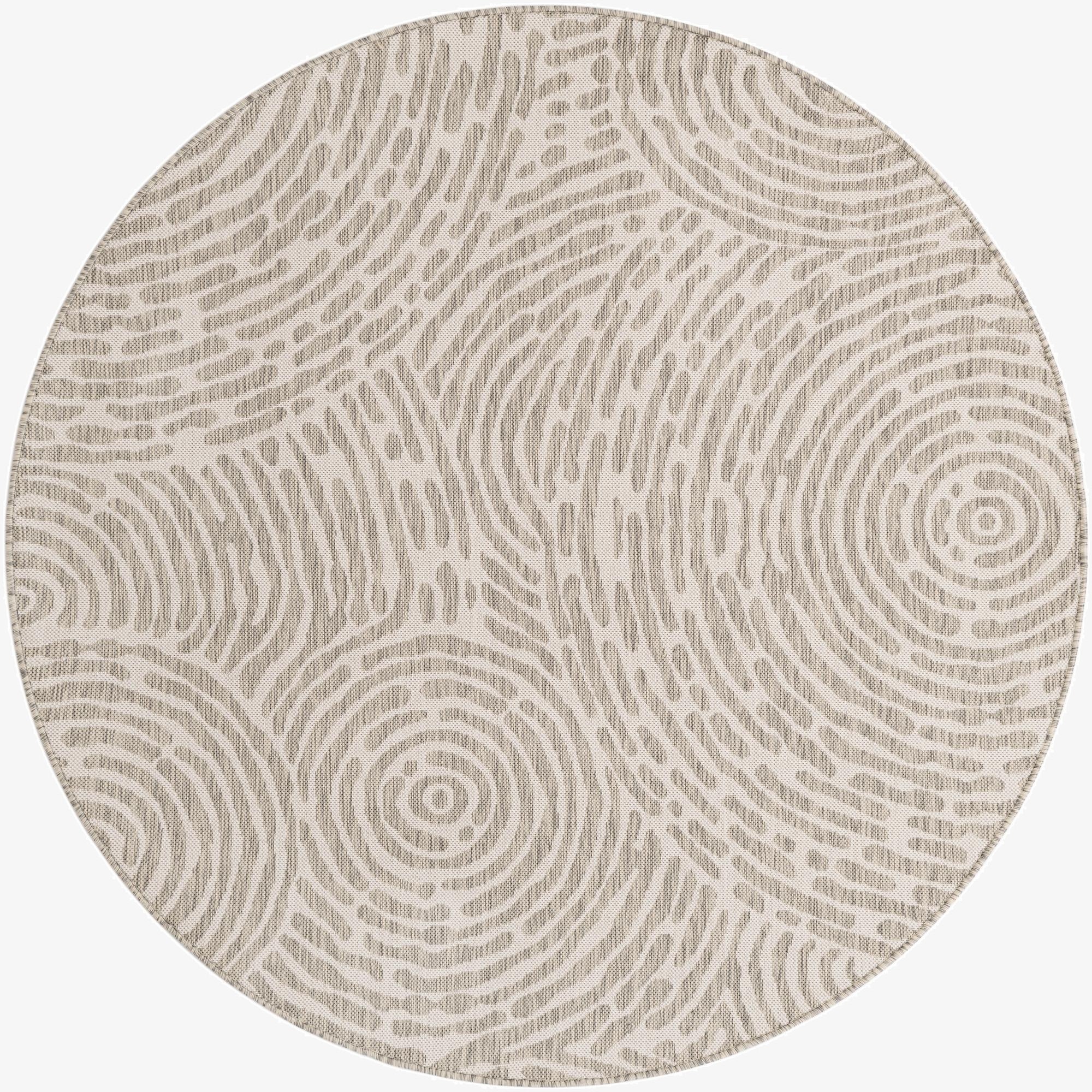  6' x 6'  Washable Modern Indoor / Outdoor Round Rug