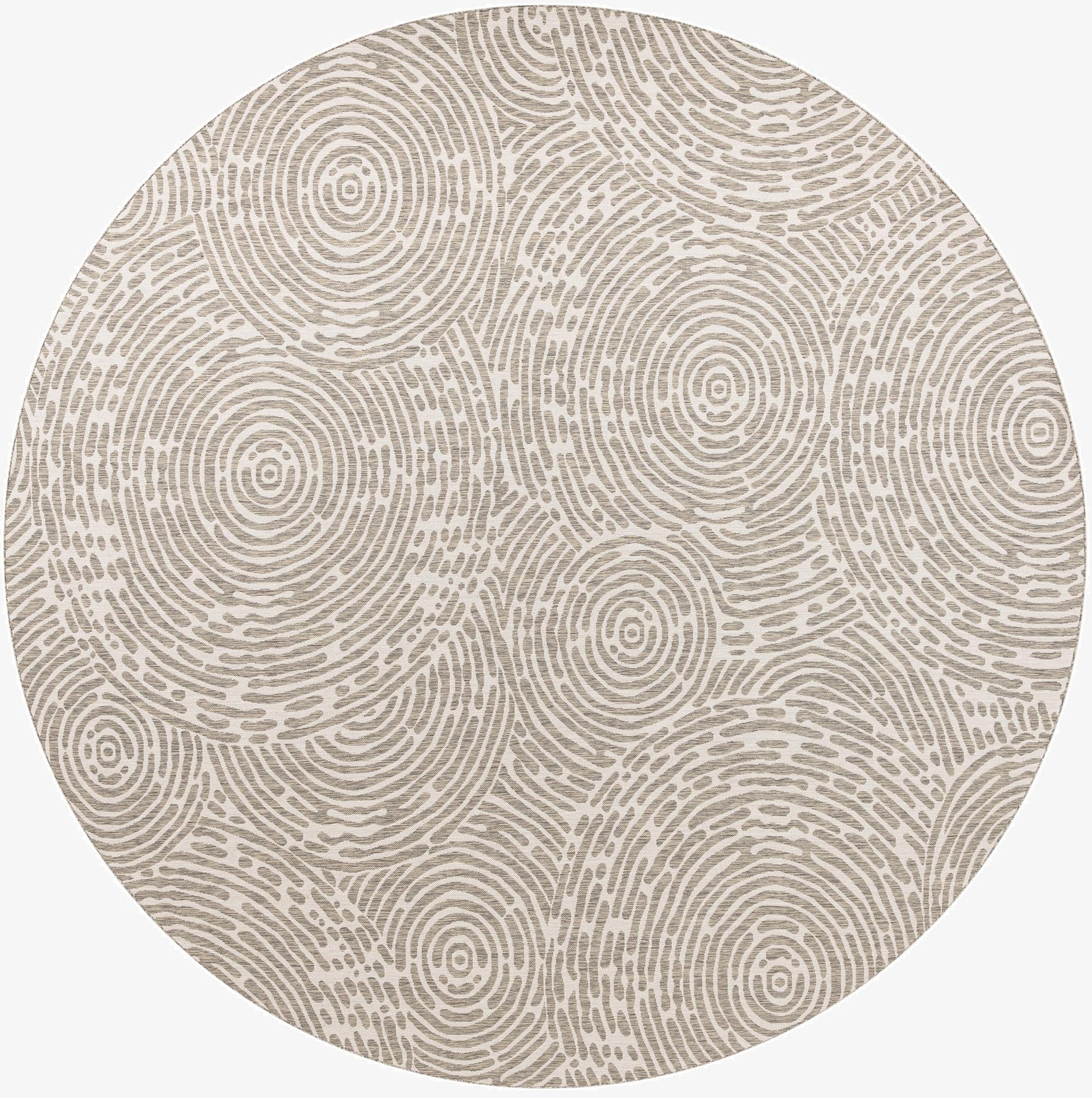  13' x 13'  Washable Modern Indoor / Outdoor Round Rug