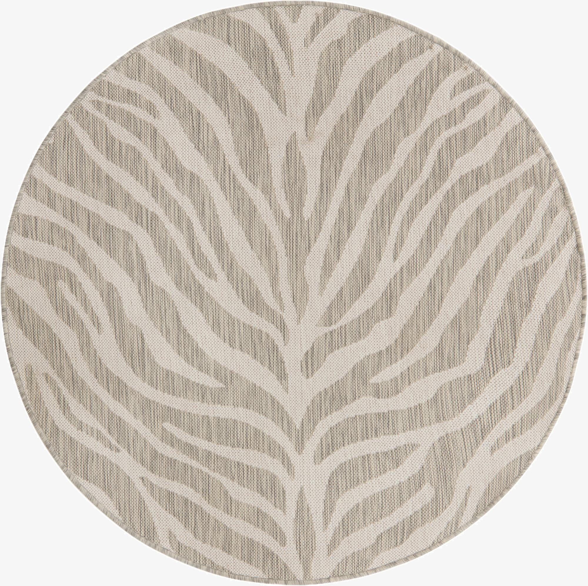  4' x 4'  Washable Safari Indoor / Outdoor Round Rug