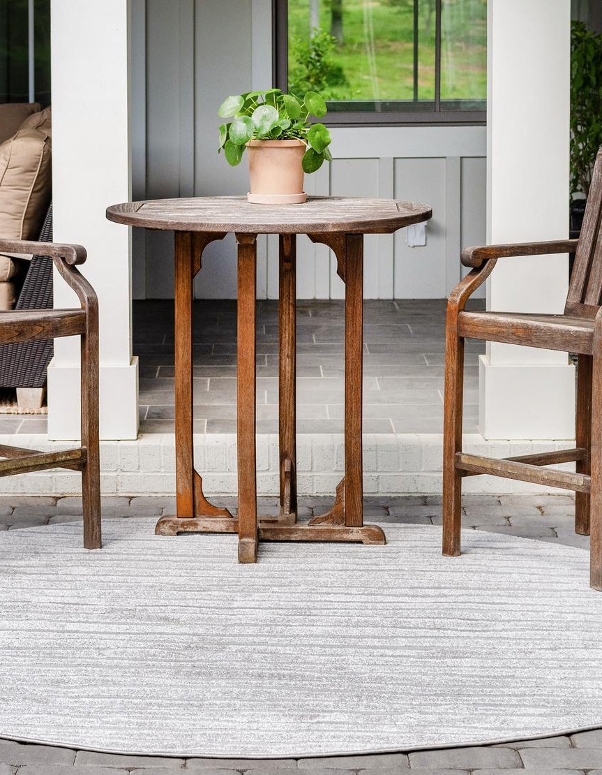 Gray 8' x 8' Sabrina Soto Ola Indoor / Outdoor Round Rug | Rugs.com