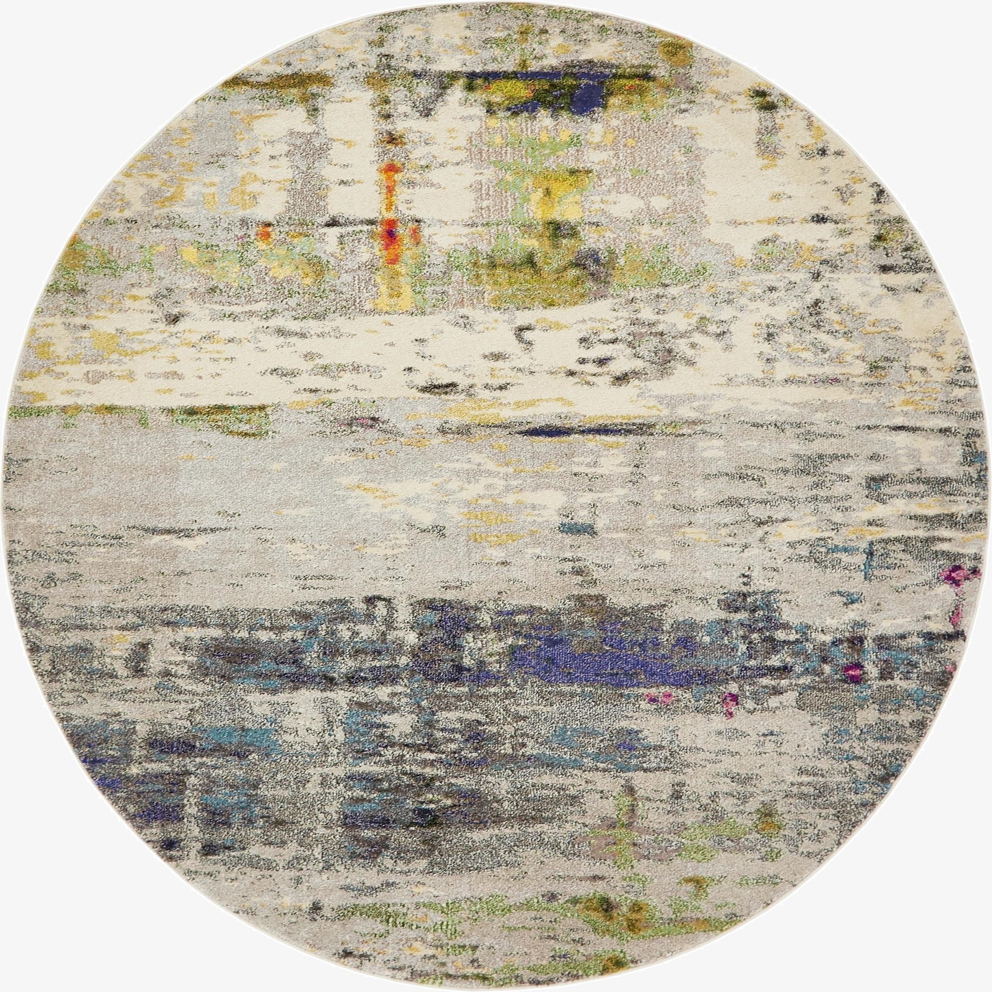  8' x 8'  Washable Theia Round Rug