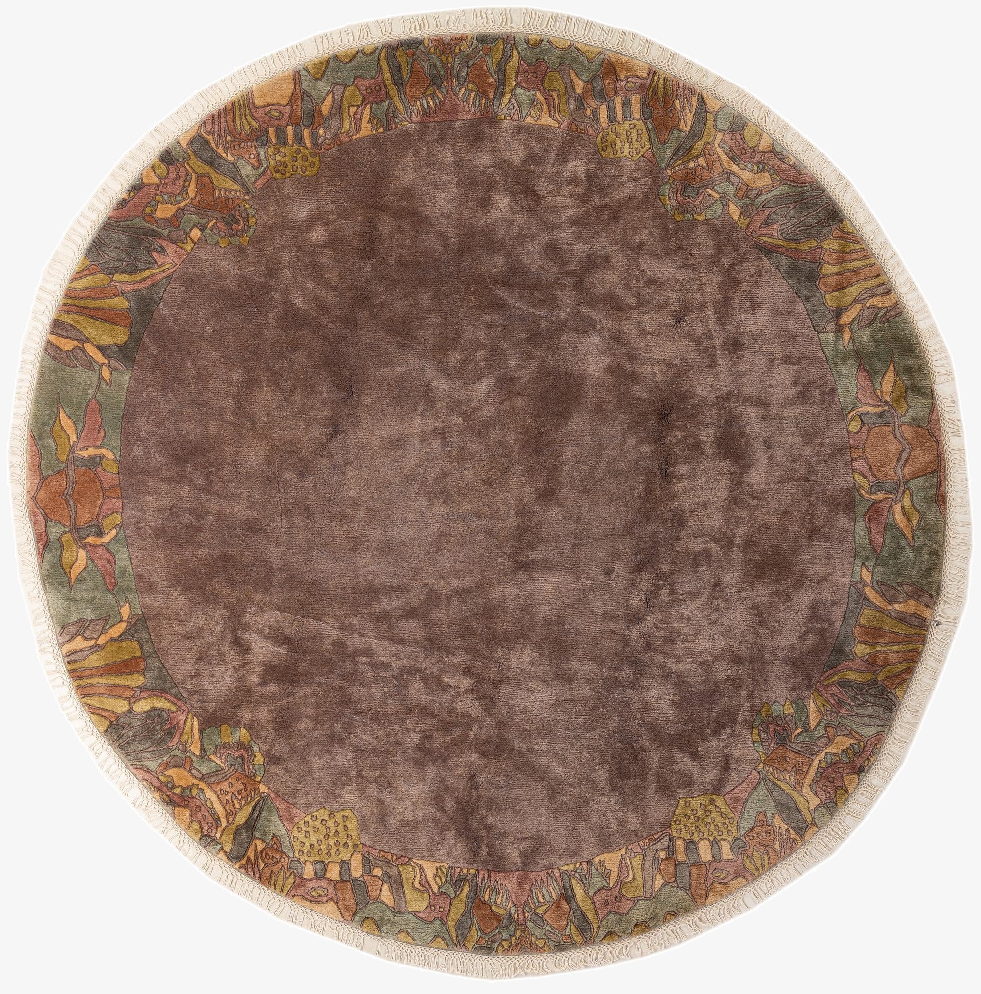  9' 8 x 9' 9  Hand Knotted Tibet Wool Round Rug