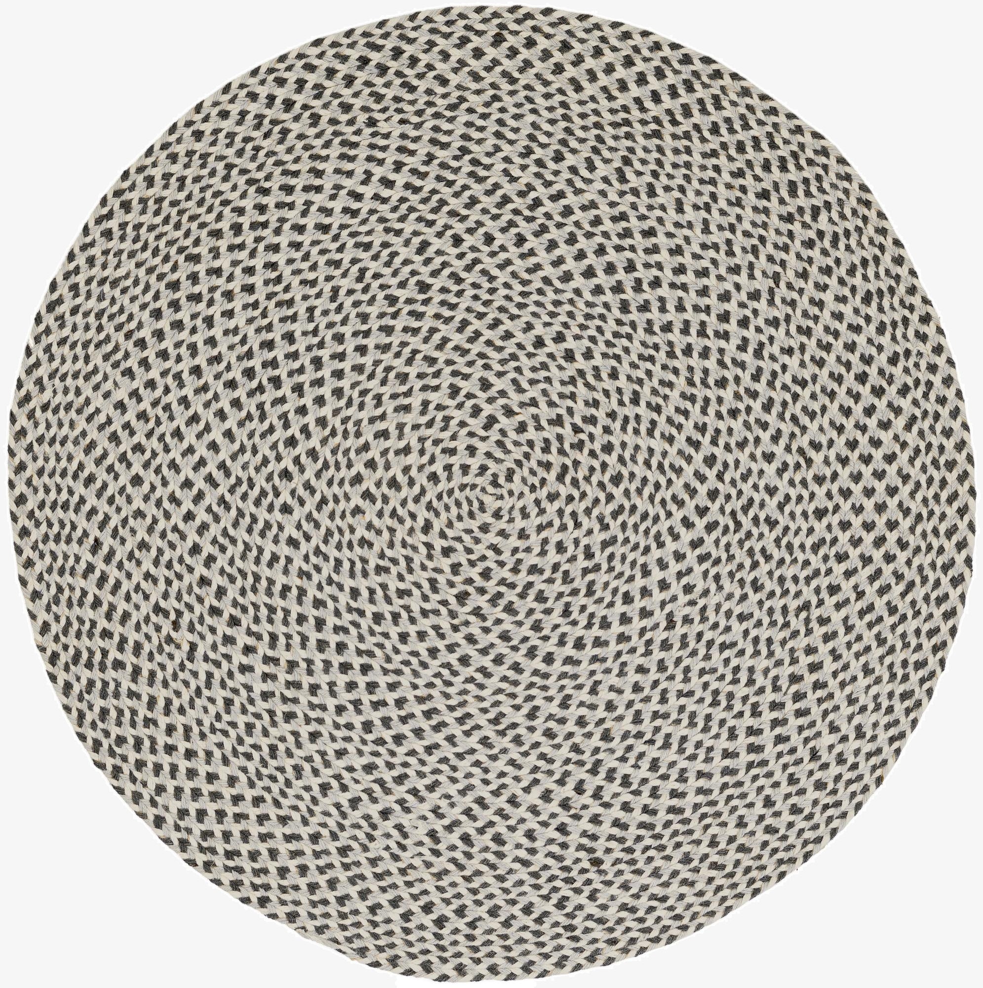  3' 1 x 3' 1  Hand Tweed Braided Jute Round Rug