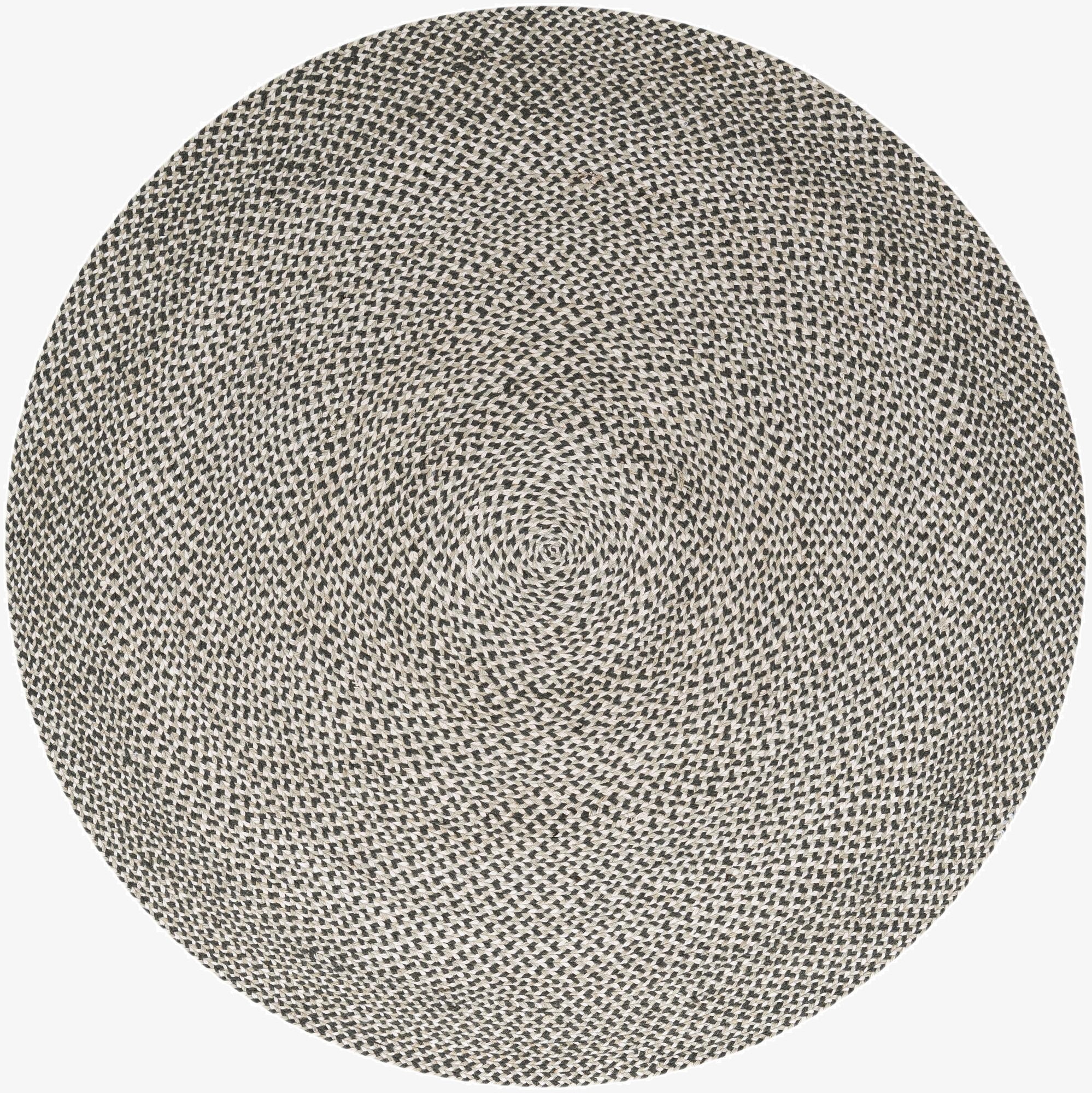  6' 1 x 6' 1  Hand Tweed Braided Jute Round Rug