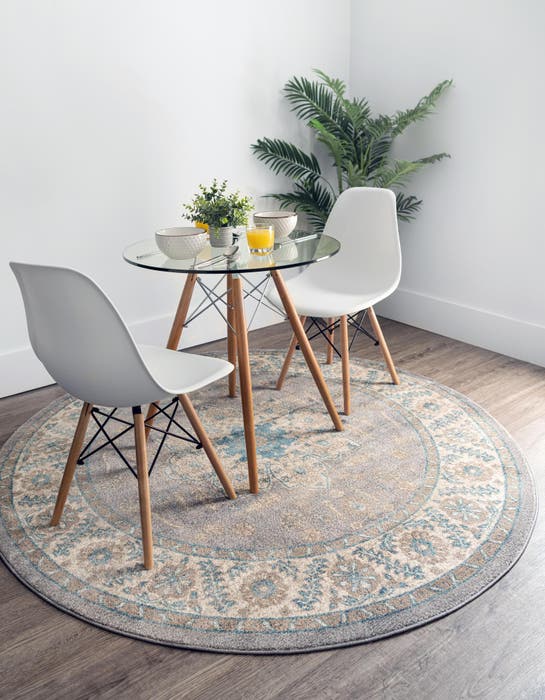 Blue 8' x 8' Charlotte Round Rug | Rugs.com