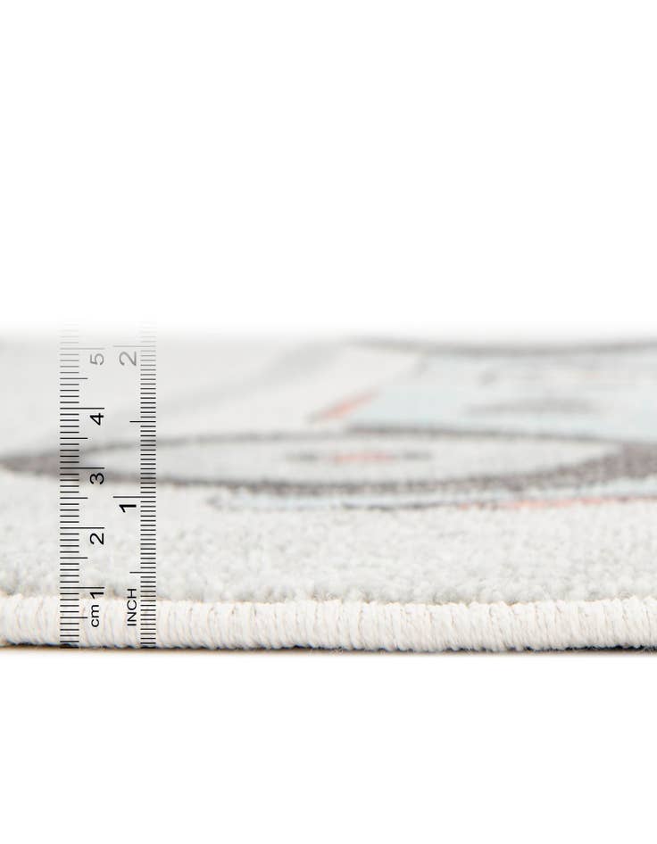 Detail image of  7' 10 x 7' 10 Racecar Whimsy Kids Round Rug