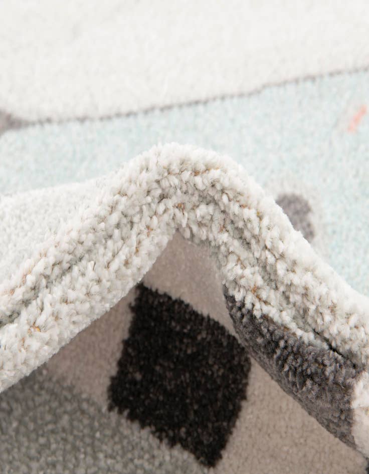 Detail image of  7' 10 x 7' 10 Racecar Whimsy Kids Round Rug