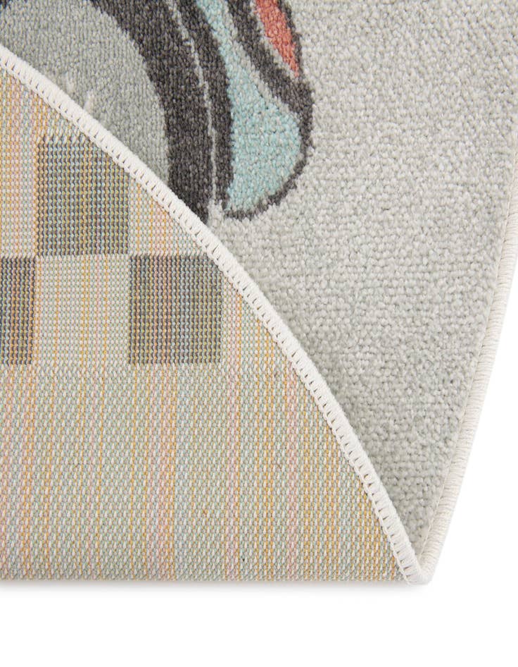 Detail image of  7' 10 x 7' 10 Racecar Whimsy Kids Round Rug