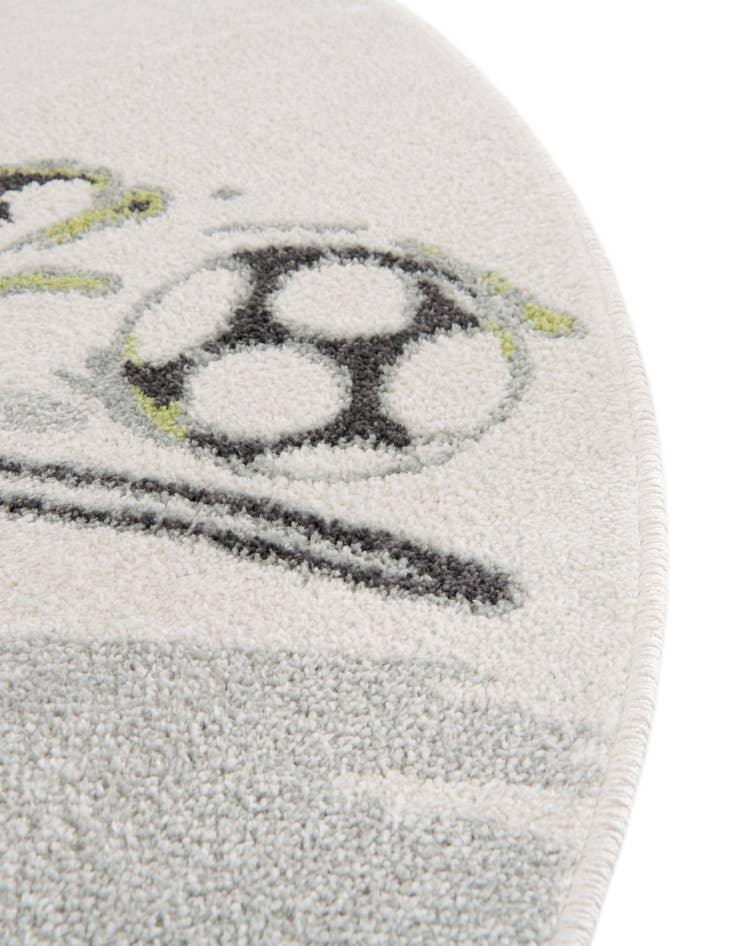 Detail image of  5' 3 x 5' 3 Soccer Player Whimsy Kids Round Rug