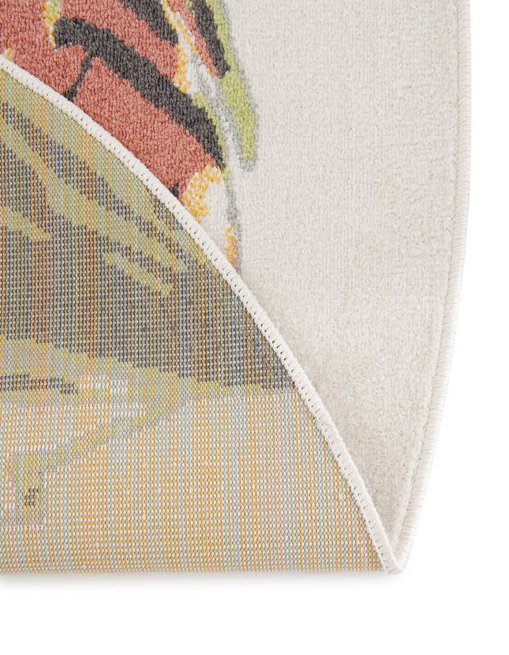 Detail image of  5' 3 x 5' 3 Soccer Player Whimsy Kids Round Rug