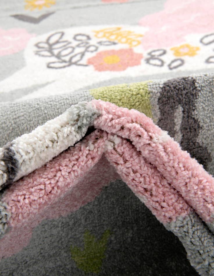 Detail image of  5' 3 x 5' 3 Unicorns Whimsy Kids Round Rug