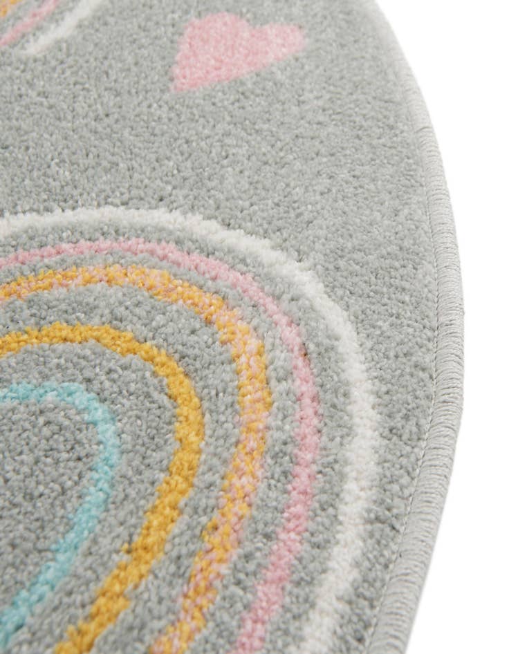 Detail image of  5' 3 x 5' 3 Clouds and Rainbows Whimsy Kids Round Rug