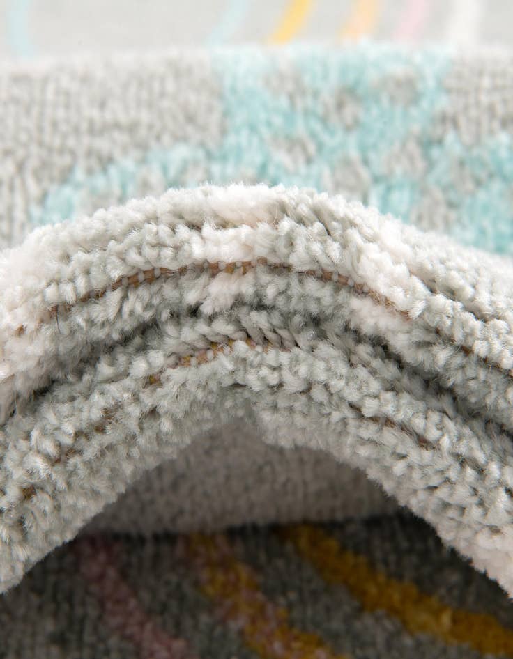 Detail image of  5' 3 x 5' 3 Clouds and Rainbows Whimsy Kids Round Rug