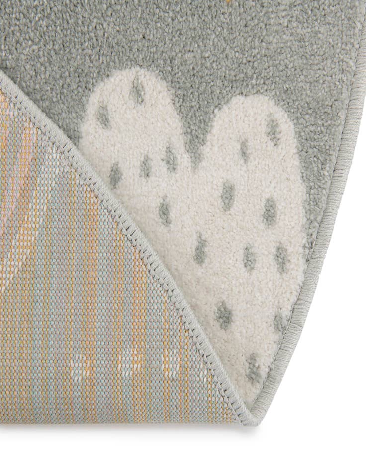 Detail image of  5' 3 x 5' 3 Clouds and Rainbows Whimsy Kids Round Rug